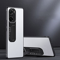 Silikon Hülle Handyhülle und Kunststoff Schutzhülle Tasche mit Ständer JB1 für Xiaomi Mi 11X Pro 5G Weiß