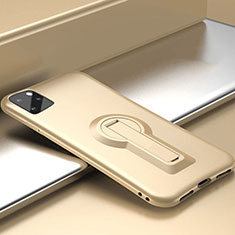 Silikon Hülle Handyhülle und Kunststoff Schutzhülle Tasche mit Ständer R01 für Apple iPhone 11 Pro Gold