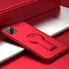 Silikon Hülle Handyhülle und Kunststoff Schutzhülle Tasche mit Ständer R01 für Apple iPhone 11 Pro Rot