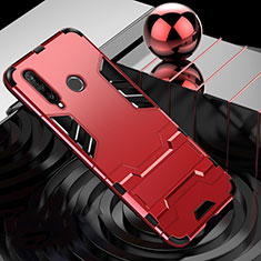Silikon Hülle Handyhülle und Kunststoff Schutzhülle Tasche mit Ständer R01 für Huawei P30 Lite XL Rot