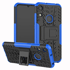 Silikon Hülle Handyhülle und Kunststoff Schutzhülle Tasche mit Ständer Z01 für Huawei Honor 8A Blau