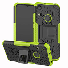 Silikon Hülle Handyhülle und Kunststoff Schutzhülle Tasche mit Ständer Z01 für Huawei Honor 8A Grün