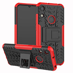 Silikon Hülle Handyhülle und Kunststoff Schutzhülle Tasche mit Ständer Z01 für Huawei Honor 8A Rot