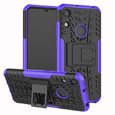 Silikon Hülle Handyhülle und Kunststoff Schutzhülle Tasche mit Ständer Z01 für Huawei Honor 8A Violett