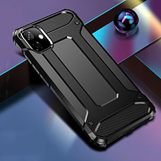 Silikon Hülle Handyhülle und Kunststoff Schutzhülle Tasche R01 für Apple iPhone 11 Schwarz