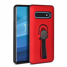 Silikon Hülle Handyhülle und Kunststoff Schutzhülle Tasche R01 für Samsung Galaxy S10 Plus Rot