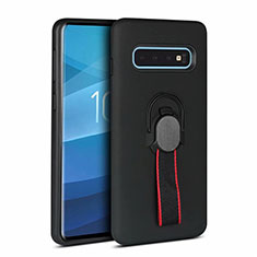 Silikon Hülle Handyhülle und Kunststoff Schutzhülle Tasche R01 für Samsung Galaxy S10 Plus Schwarz