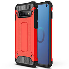 Silikon Hülle Handyhülle und Kunststoff Schutzhülle Tasche R01 für Samsung Galaxy S10 Rot