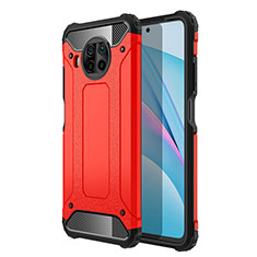 Silikon Hülle Handyhülle und Kunststoff Schutzhülle Tasche R01 für Xiaomi Mi 10i 5G Rot