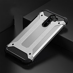 Silikon Hülle Handyhülle und Kunststoff Schutzhülle Tasche R01 für Xiaomi Redmi Note 8 Pro Silber