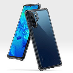 Silikon Hülle Handyhülle und Kunststoff Schutzhülle Tasche R02 für Huawei P30 Pro New Edition Dunkelgrau