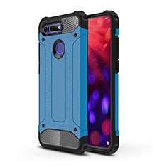 Silikon Hülle Handyhülle und Kunststoff Schutzhülle Tasche R03 für Huawei Honor V20 Blau