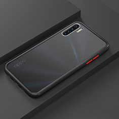 Silikon Hülle Handyhülle und Kunststoff Schutzhülle Tasche R03 für Oppo A91 Schwarz