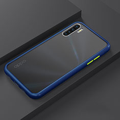 Silikon Hülle Handyhülle und Kunststoff Schutzhülle Tasche R03 für Oppo F15 Blau