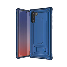 Silikon Hülle Handyhülle und Kunststoff Schutzhülle Tasche U01 für Samsung Galaxy Note 10 Blau