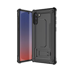 Silikon Hülle Handyhülle und Kunststoff Schutzhülle Tasche U01 für Samsung Galaxy Note 10 Schwarz