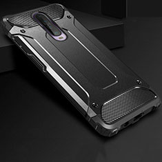 Silikon Hülle Handyhülle und Kunststoff Schutzhülle Tasche U01 für Xiaomi Poco X2 Schwarz