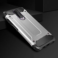 Silikon Hülle Handyhülle und Kunststoff Schutzhülle Tasche U01 für Xiaomi Redmi K30i 5G Silber