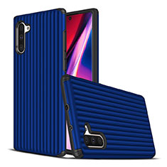 Silikon Hülle Handyhülle und Kunststoff Schutzhülle Tasche U02 für Samsung Galaxy Note 10 Blau