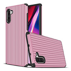 Silikon Hülle Handyhülle und Kunststoff Schutzhülle Tasche U02 für Samsung Galaxy Note 10 Rosa