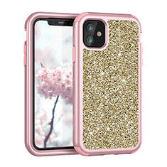 Silikon Hülle Handyhülle und Kunststoff Schutzhülle Tasche Vorder und Rückseite 360 Grad Bling-Bling für Apple iPhone 11 Plusfarbig