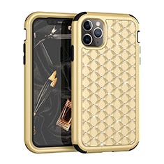 Silikon Hülle Handyhülle und Kunststoff Schutzhülle Tasche Vorder und Rückseite 360 Grad Bling-Bling U01 für Apple iPhone 11 Pro Gold und Schwarz