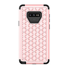 Silikon Hülle Handyhülle und Kunststoff Schutzhülle Tasche Vorder und Rückseite 360 Grad Bling-Bling U01 für Samsung Galaxy Note 9 Rosa