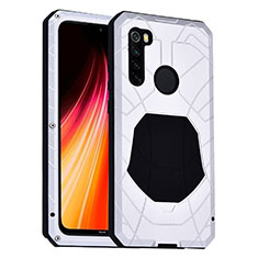 Silikon Hülle Handyhülle und Kunststoff Schutzhülle Tasche Vorder und Rückseite 360 Grad Ganzkörper R01 für Xiaomi Redmi Note 8 Silber