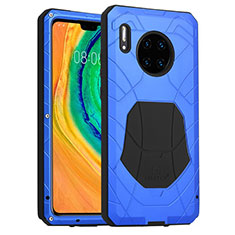 Silikon Hülle Handyhülle und Kunststoff Schutzhülle Tasche Vorder und Rückseite 360 Grad R01 für Huawei Mate 30 Pro 5G Blau