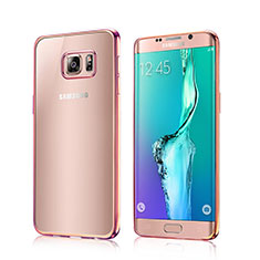 Silikon Hülle Rahmen Schutzhülle Durchsichtig Transparent für Samsung Galaxy S6 Edge SM-G925 Rosegold