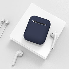 Silikon Hülle Schutzhülle Skin mit Karabiner für AirPods Ladekoffer C01 Blau