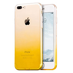 Silikon Hülle Ultra Dünn Schutzhülle Durchsichtig Farbverlauf G01 für Apple iPhone 7 Plus Gelb