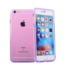 Silikon Schutzhülle Flip Handyhülle Hülle Durchsichtig Transparent für Apple iPhone 6S Violett