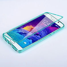 Silikon Schutzhülle Flip Tasche Durchsichtig Transparent für Samsung Galaxy Note 5 N9200 N920 N920F Hellblau