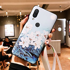 Silikon Schutzhülle Gummi Tasche Blumen für Huawei P20 Lite Weiß