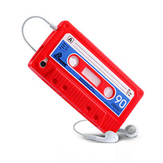 Silikon Schutzhülle Gummi Tasche Cassette für Apple iPhone 4 Rot