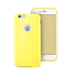 Silikon Schutzhülle Gummi Tasche Loch für Apple iPhone 6 Plus Gelb