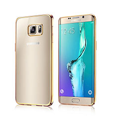 Silikon Schutzhülle Rahmen Tasche Durchsichtig Transparent für Samsung Galaxy S6 Edge SM-G925 Gold