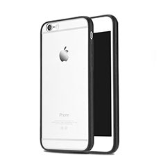 Silikon Schutzhülle Rahmen Tasche Durchsichtig Transparent Matt für Apple iPhone 6 Plus Schwarz