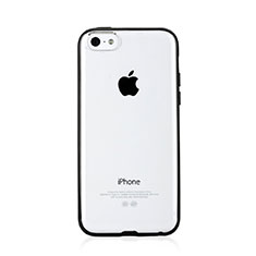 Silikon Schutzhülle Rahmen Tasche Durchsichtig Transparent Matt T01 für Apple iPhone 5C Schwarz