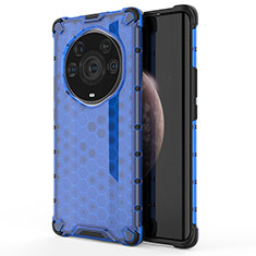 Silikon Schutzhülle Rahmen Tasche Hülle Durchsichtig Transparent 360 Grad Ganzkörper AM1 für Huawei Honor Magic3 Pro+ Plus 5G Blau