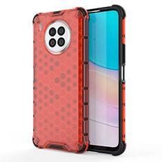 Silikon Schutzhülle Rahmen Tasche Hülle Durchsichtig Transparent 360 Grad Ganzkörper AM1 für Huawei Nova 8i Rot