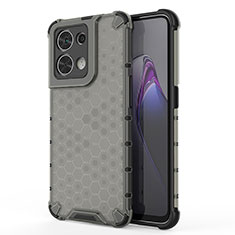 Silikon Schutzhülle Rahmen Tasche Hülle Durchsichtig Transparent 360 Grad Ganzkörper AM1 für Oppo Reno9 Pro 5G Schwarz