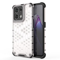 Silikon Schutzhülle Rahmen Tasche Hülle Durchsichtig Transparent 360 Grad Ganzkörper AM1 für Oppo Reno9 Pro 5G Weiß