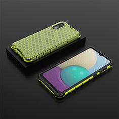 Silikon Schutzhülle Rahmen Tasche Hülle Durchsichtig Transparent 360 Grad Ganzkörper AM1 für Samsung Galaxy A02 Grün