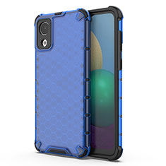 Silikon Schutzhülle Rahmen Tasche Hülle Durchsichtig Transparent 360 Grad Ganzkörper AM1 für Samsung Galaxy A03 Core Blau