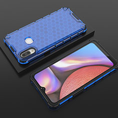 Silikon Schutzhülle Rahmen Tasche Hülle Durchsichtig Transparent 360 Grad Ganzkörper AM1 für Samsung Galaxy A10s Blau