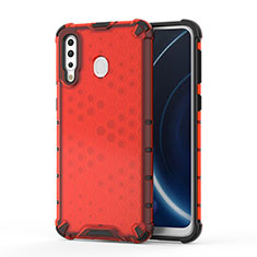 Silikon Schutzhülle Rahmen Tasche Hülle Durchsichtig Transparent 360 Grad Ganzkörper AM1 für Samsung Galaxy A40s Rot