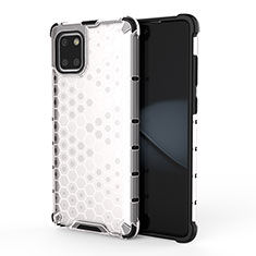 Silikon Schutzhülle Rahmen Tasche Hülle Durchsichtig Transparent 360 Grad Ganzkörper AM1 für Samsung Galaxy A81 Weiß