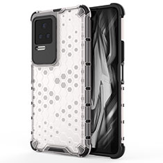 Silikon Schutzhülle Rahmen Tasche Hülle Durchsichtig Transparent 360 Grad Ganzkörper AM1 für Xiaomi Redmi K50 Pro 5G Weiß